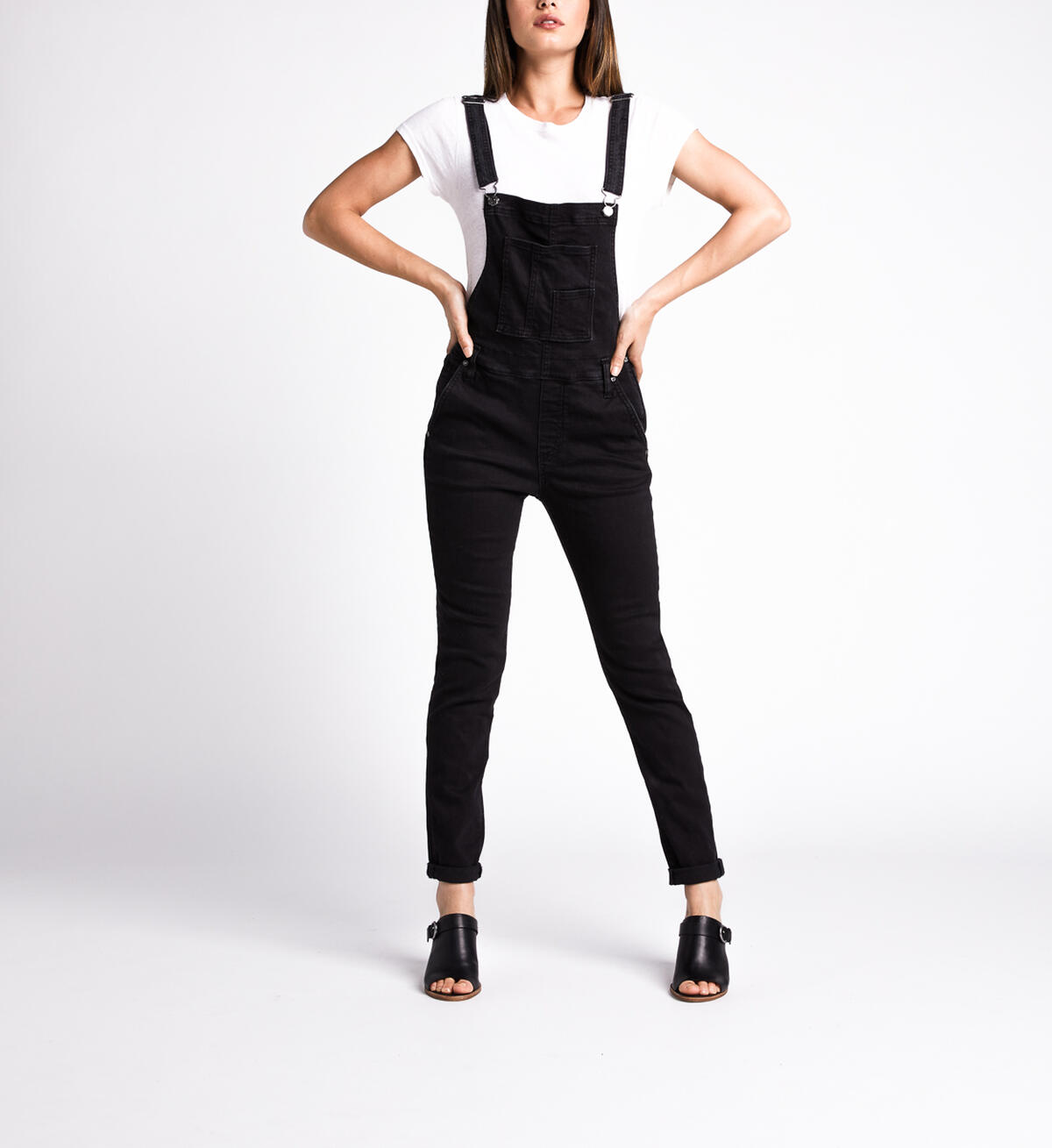 Overall Slim Leg Jeans, Black, hi-res image number 0
