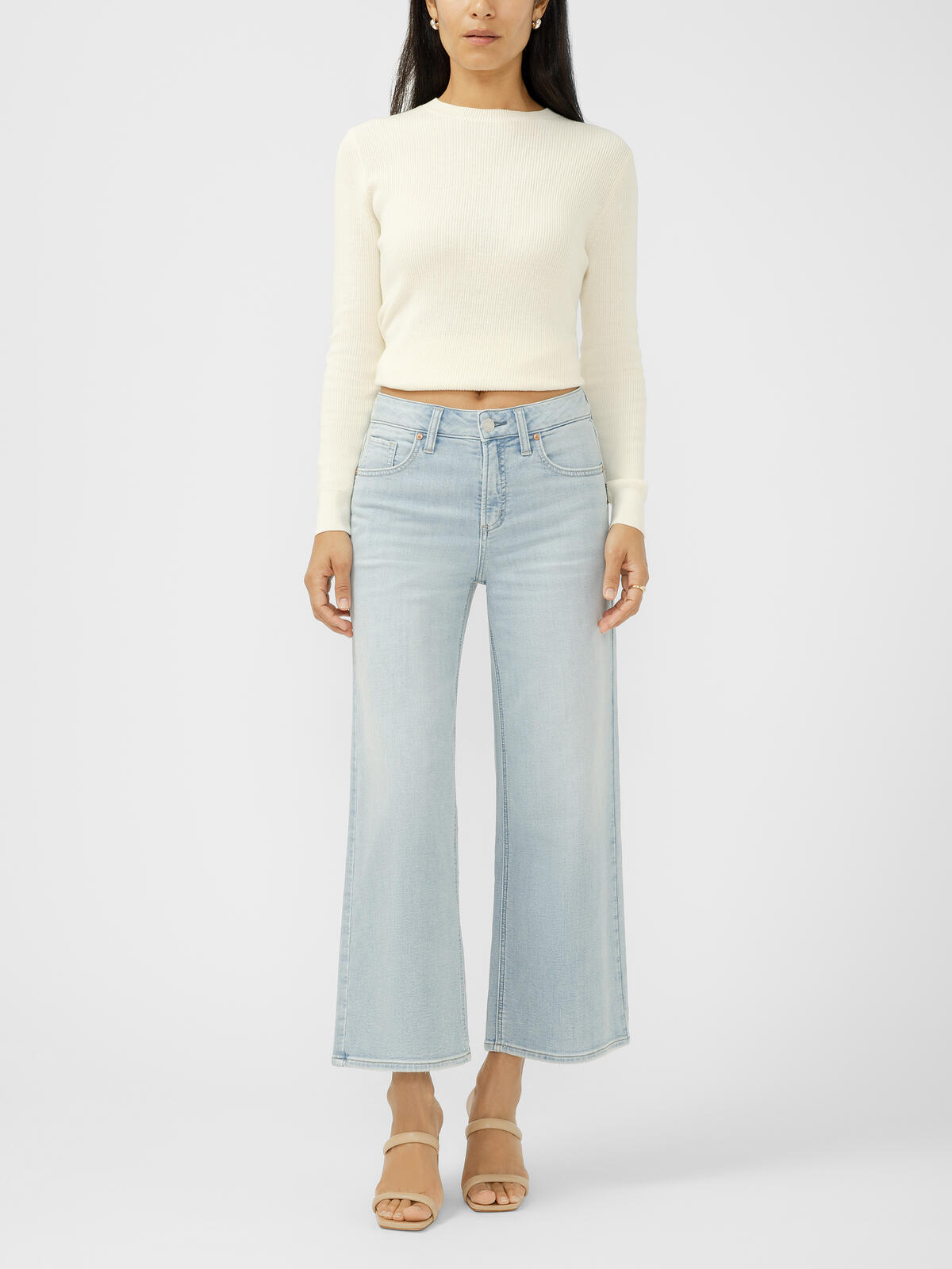 Avery High Rise Wide Leg Cropped Jeans image number 0