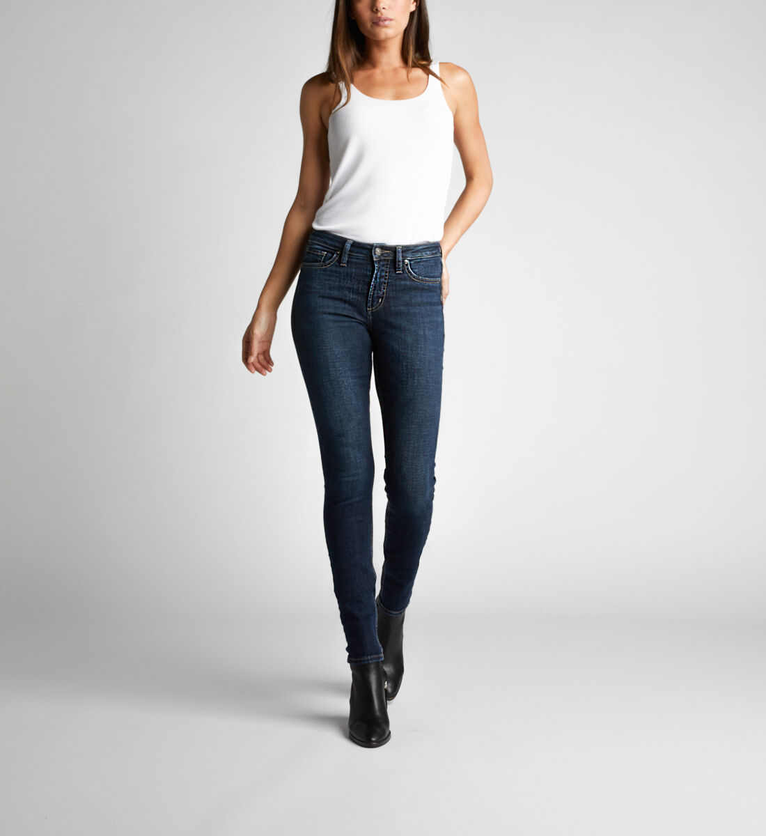 Buy Mazy High Rise Skinny Leg Jeans Final Sale for USD 79.00 Silver Jeans US New