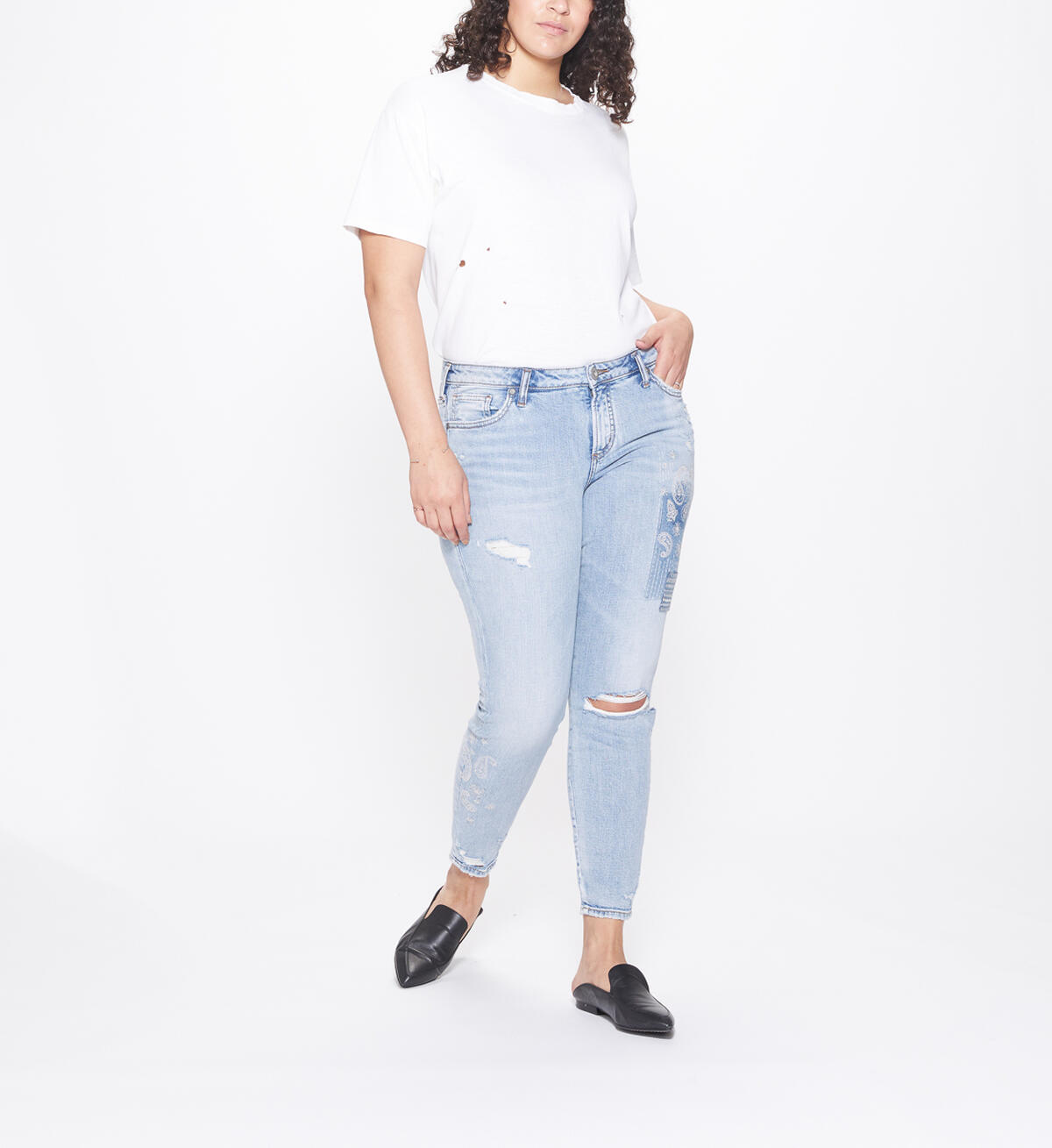 Aiko Mid Rise Ankle Skinny Jeans Plus Size Final Sale, , hi-res image number 3