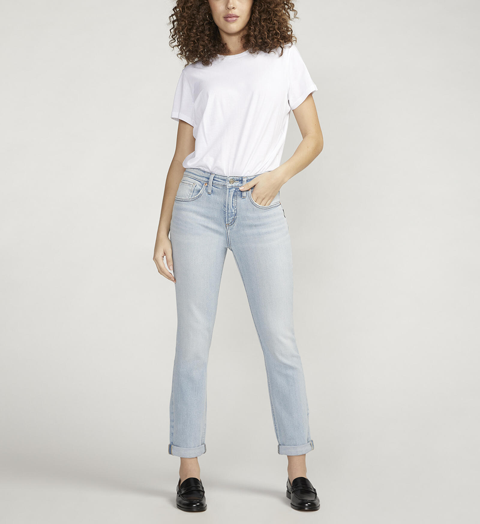 Le Silhouette Slim Bootcut Jeans With High Rise - Precious Blue