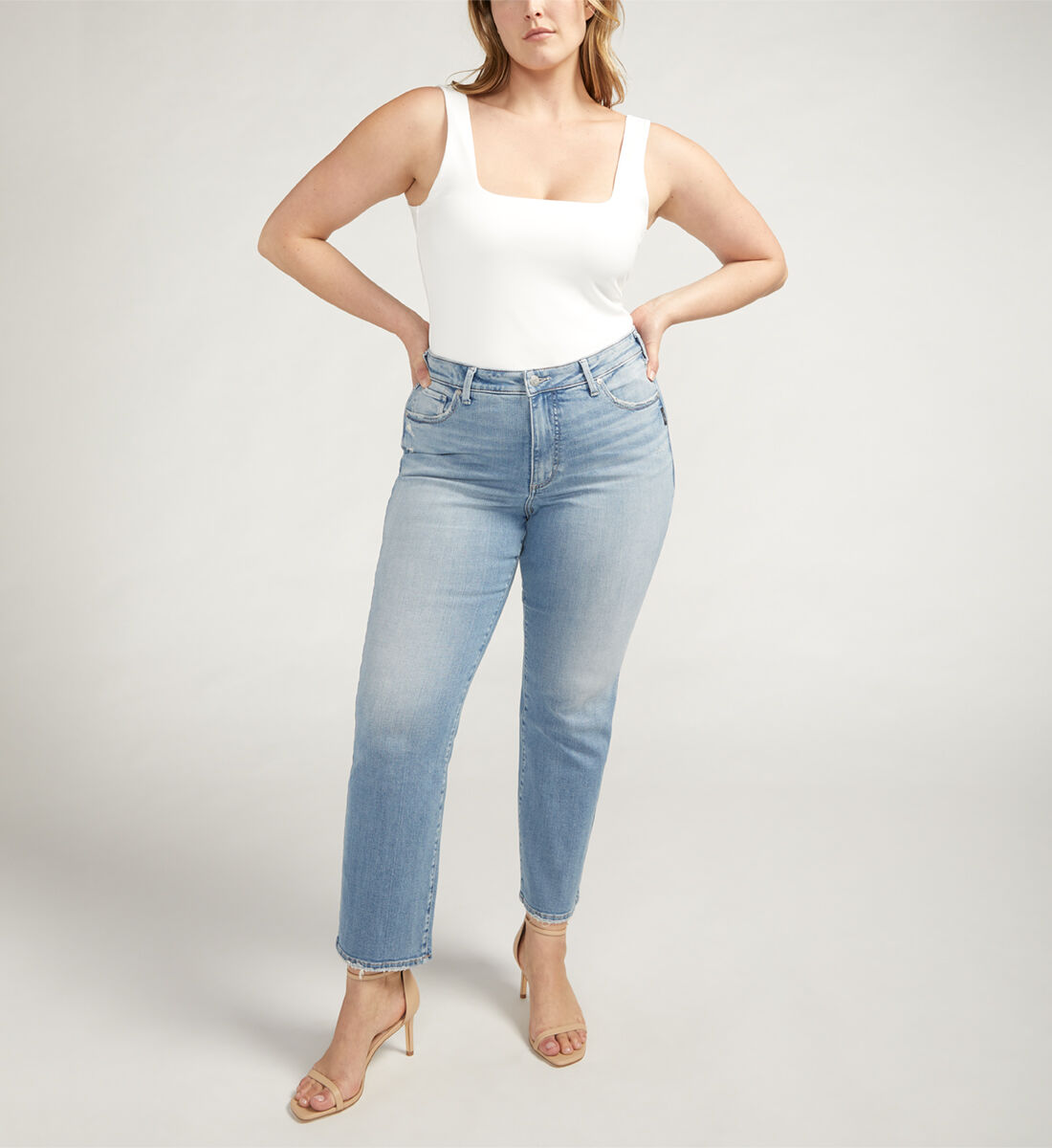 Plus size silver cheap jeans clearance