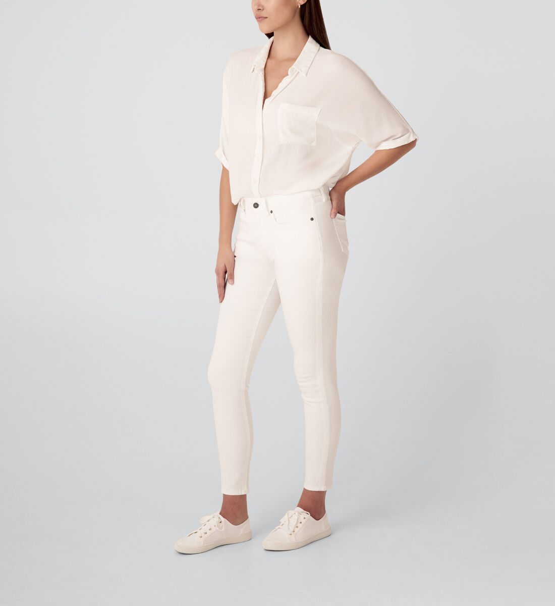 Suki Mid Rise Skinny Jeans,White Side