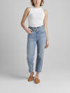 Paper Bag High Rise Straight Crop Jeans, , hi-res image number 0
