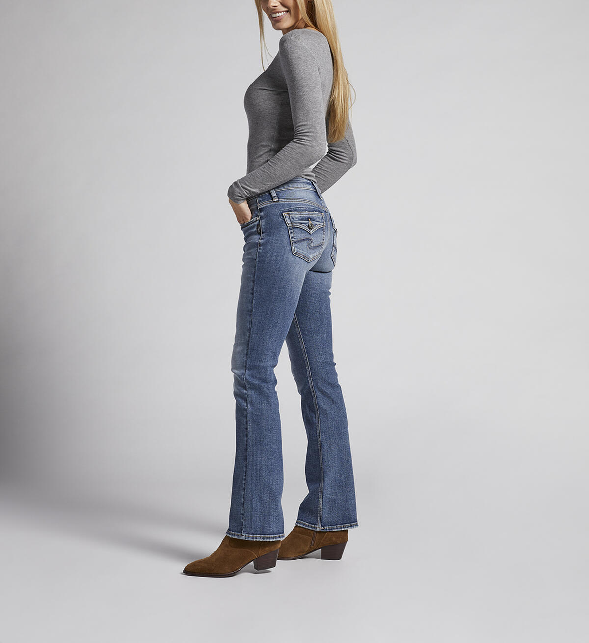 Britt Low Rise Slim Bootcut Jeans, Indigo, hi-res image number 2