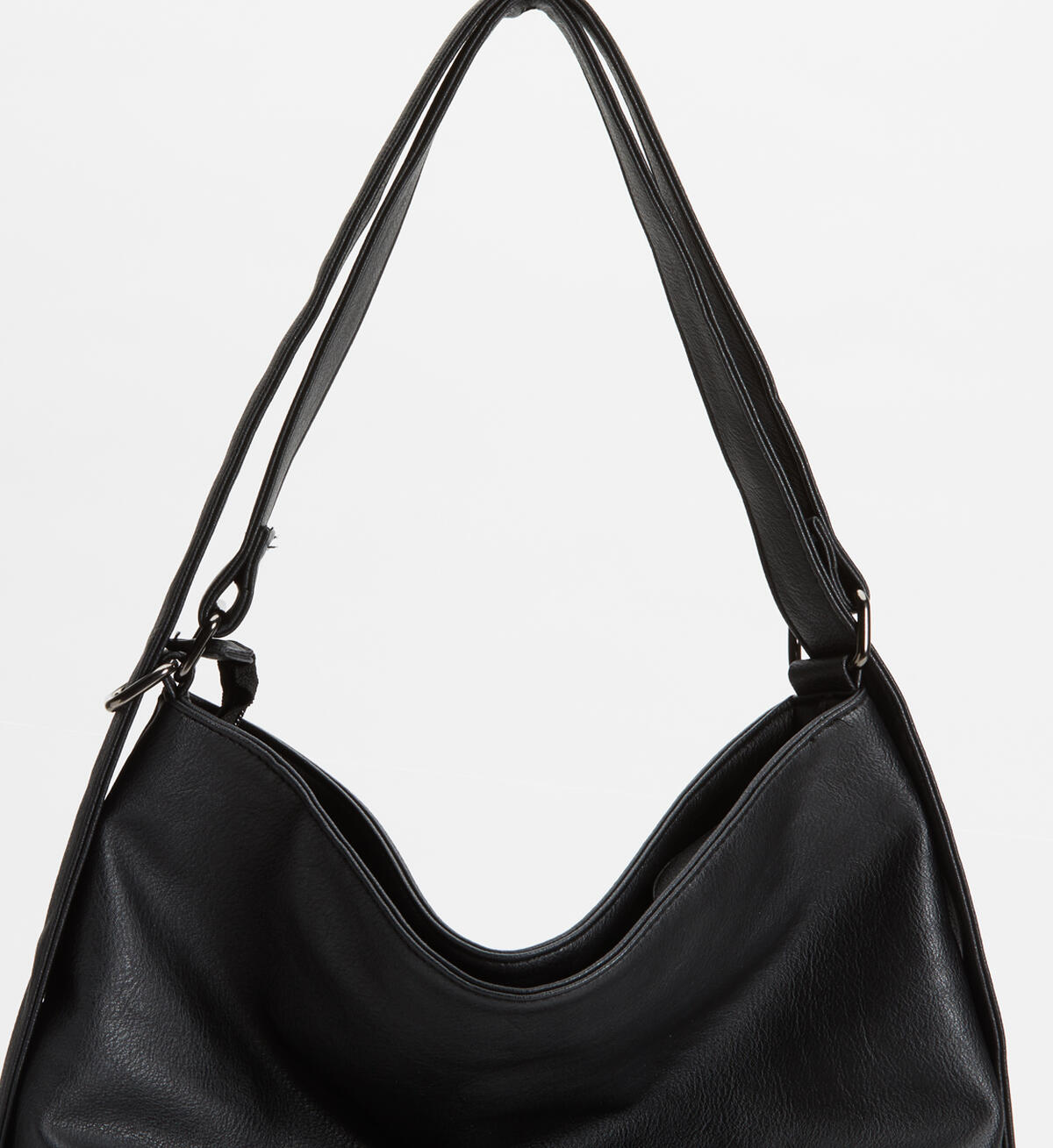 Double-Zip Hobo Bag, Black, hi-res image number 2