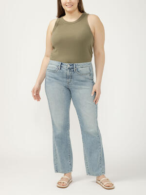 Suki Mid Rise Classic Straight Luxe Stretch Jeans Plus Size