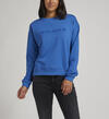 Womens Crewneck Sweatshirt, Blue, hi-res image number 2