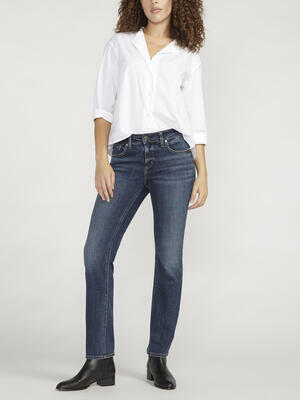Elyse Mid Rise Straight Leg Jeans