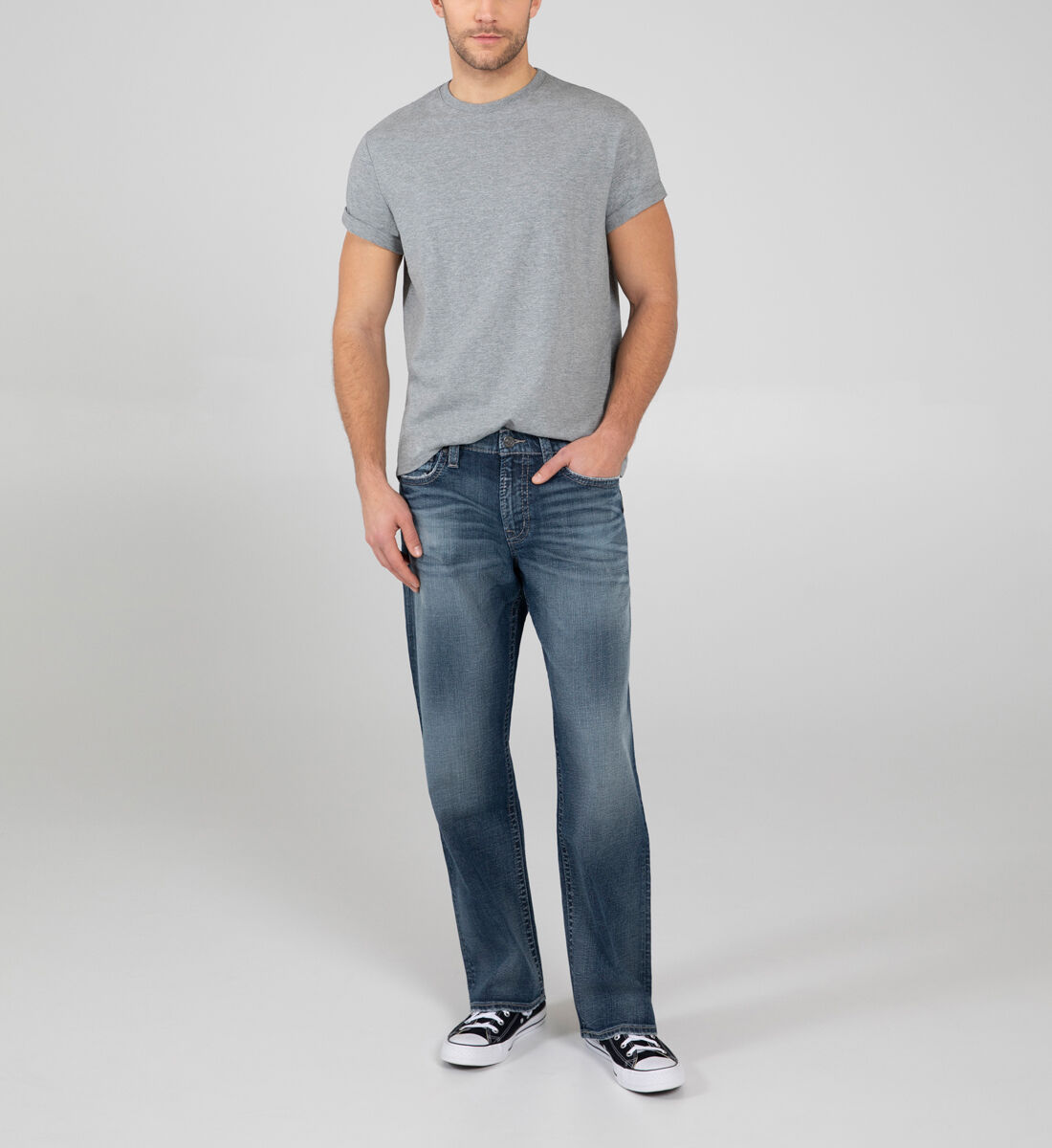 Buy Gordie Loose Fit Straight Leg Jeans for USD 44.00 Silver