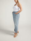 Baggy Mid Rise Wide Leg Cropped Jeans Plus Size, , hi-res image number 2