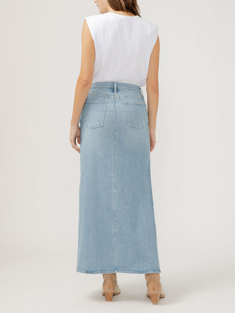 Buy Side Slit Denim Maxi Skirt for USD 74.00 | Silver Jeans