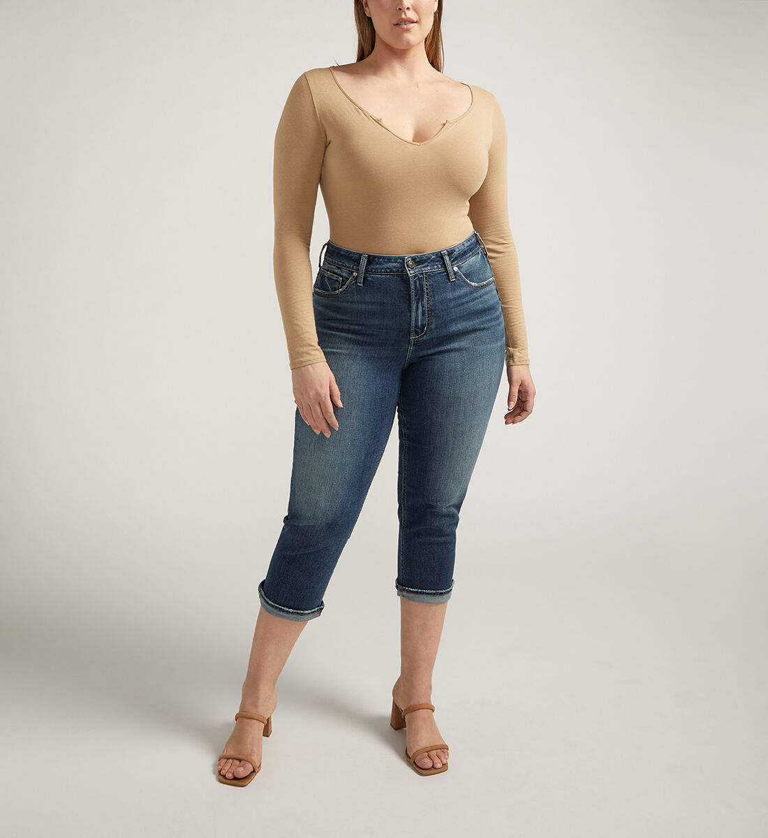 Silver capris plus size hotsell