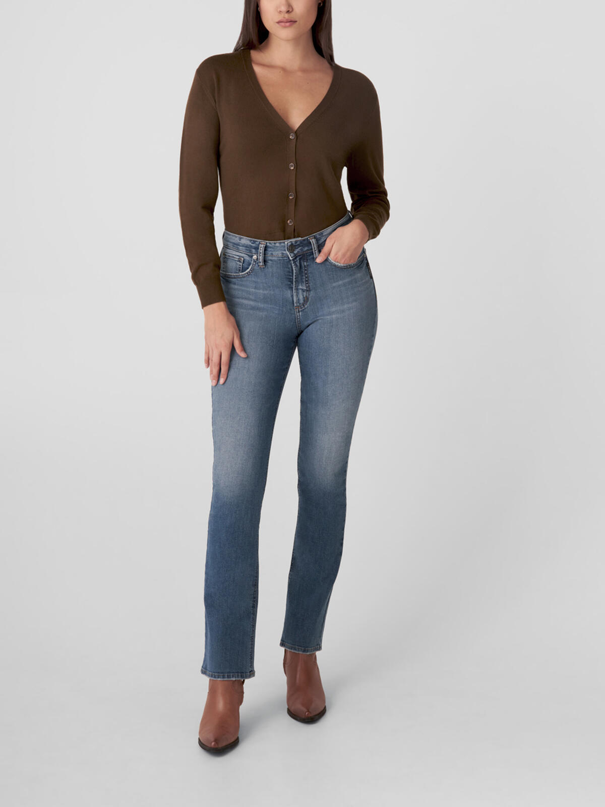Avery High Rise Slim Bootcut Jeans image number 0