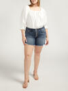Boyfriend Mid Rise Luxe Stretch Shorts Plus Size image number 0