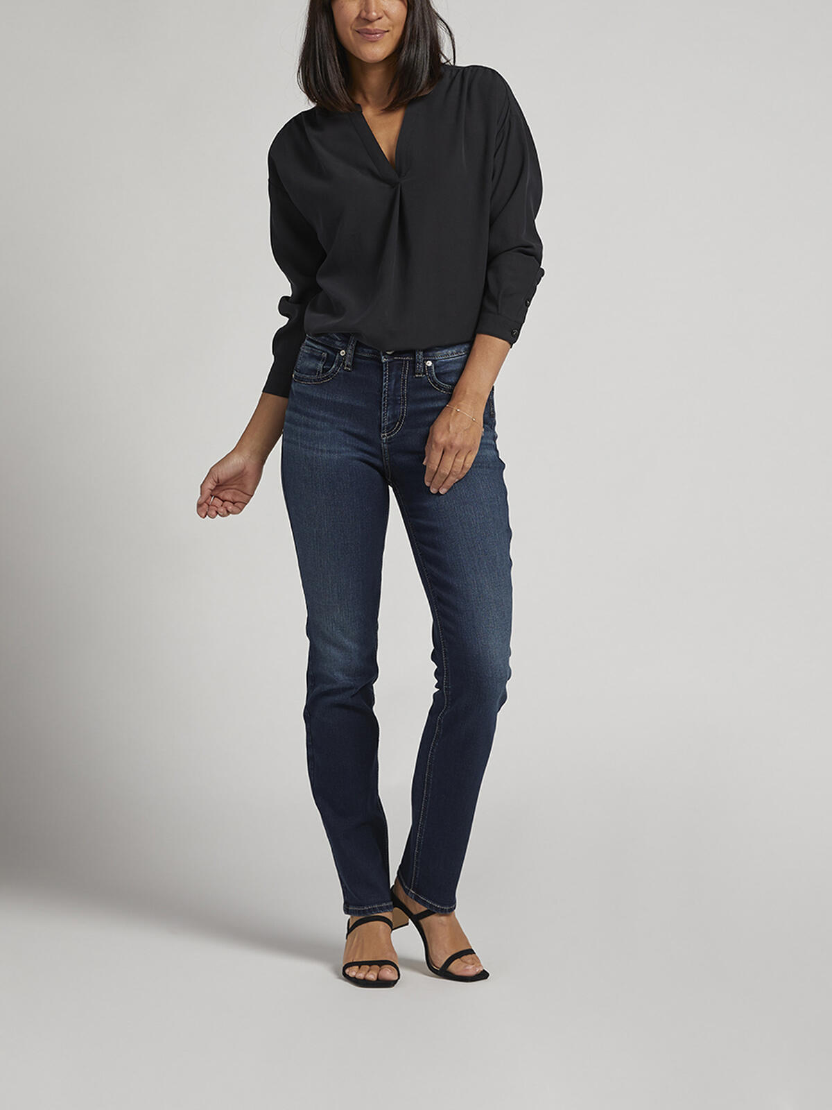 Avery High Rise Straight Leg Jeans, Indigo, hi-res image number 0