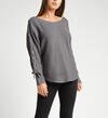 Emmeline Lace Up Sleeve Sweater, Dark Gray, hi-res image number 0
