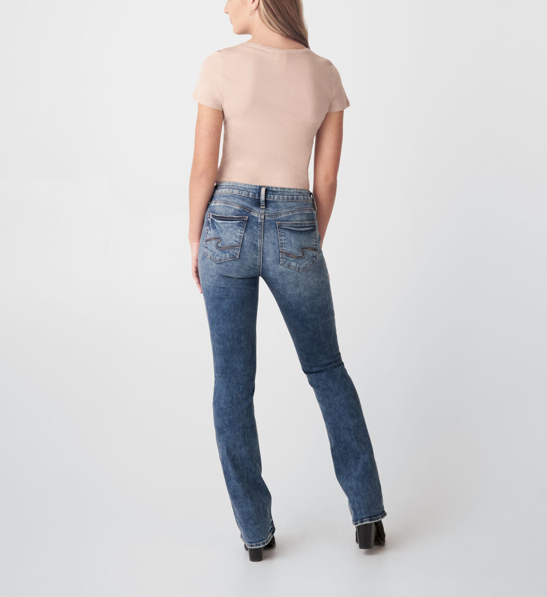 Elyse Mid Rise Slim Bootcut Jeans Back