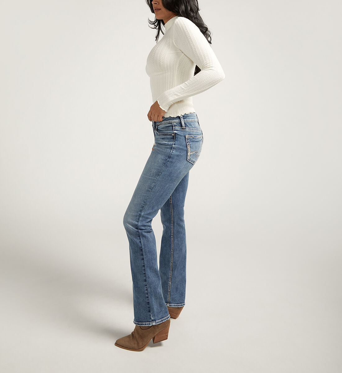 Buy Elyse Mid Rise Slim Bootcut Jeans for USD 88.00 | Silver Jeans US New