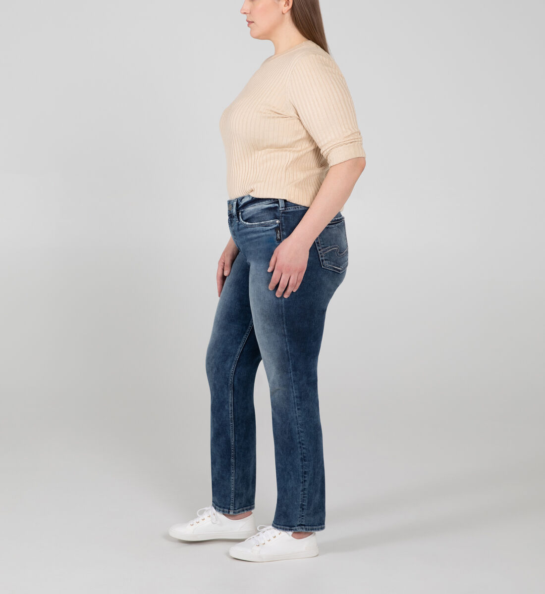 Avery High Rise Straight Leg Jeans Plus Size Side