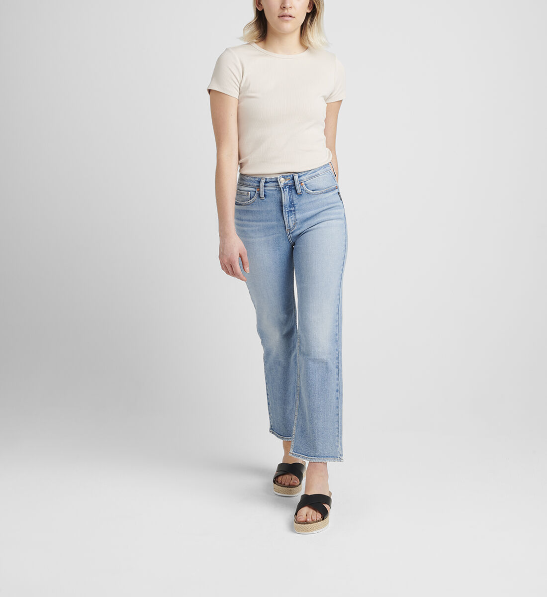 Eyes on Wide High Rise Wide Leg Jeans Front