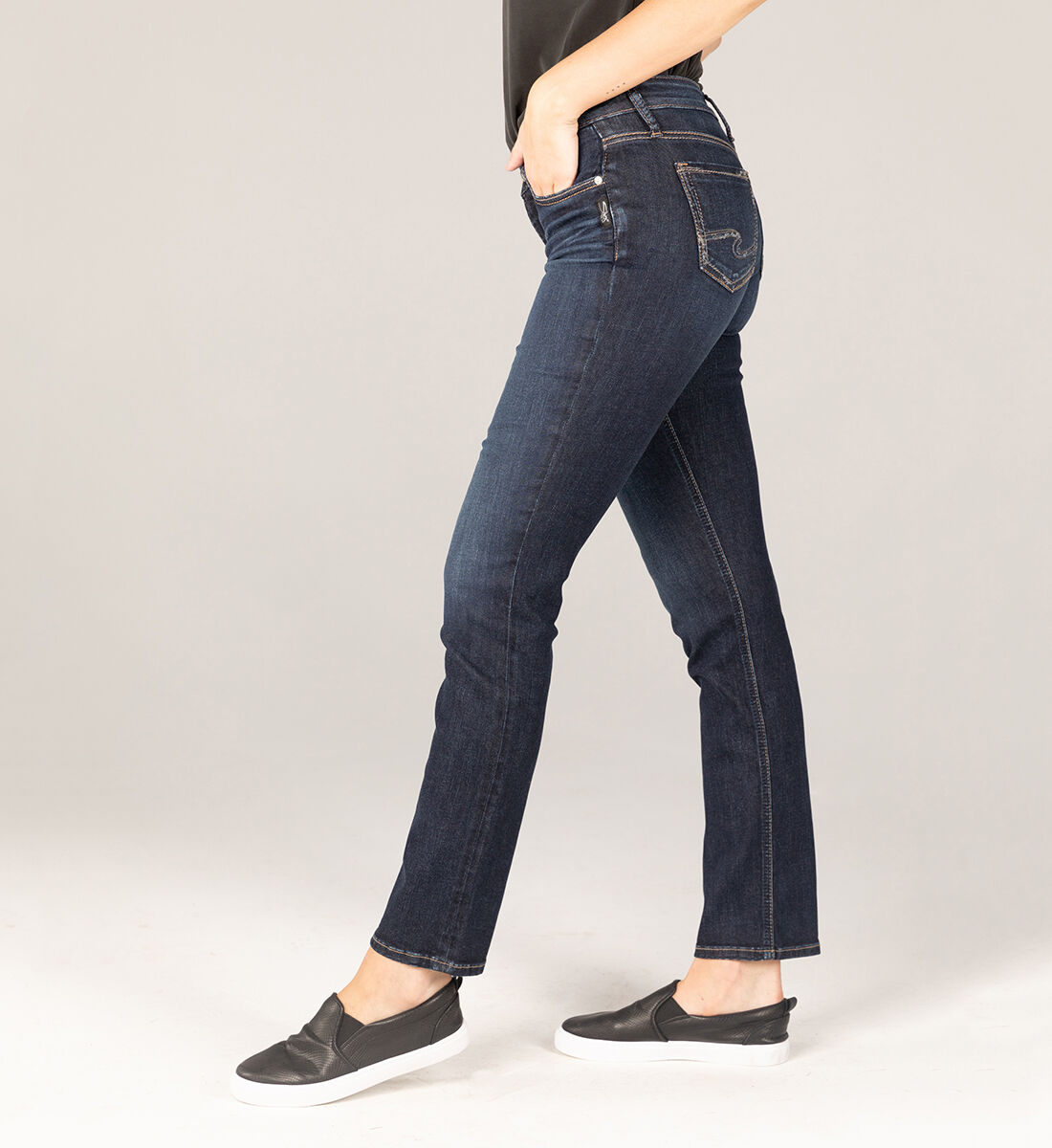 Suki Mid Rise Straight Leg Jeans Side