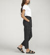 Relaxed Cargo High Rise Tapered Leg Jeans, Black, hi-res image number 2