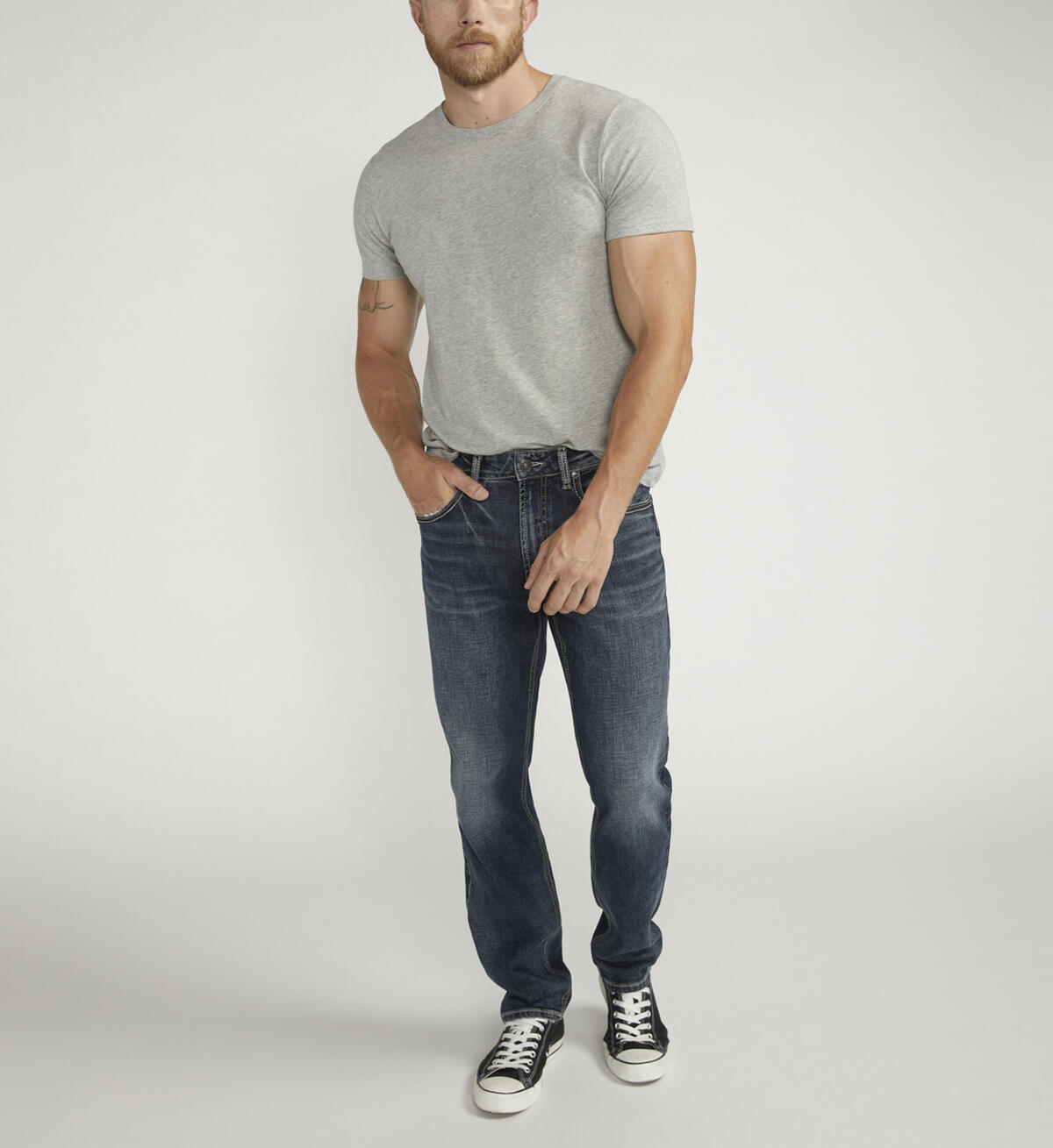 Eddie Athletic Fit Tapered Leg Jeans, , hi-res image number 0