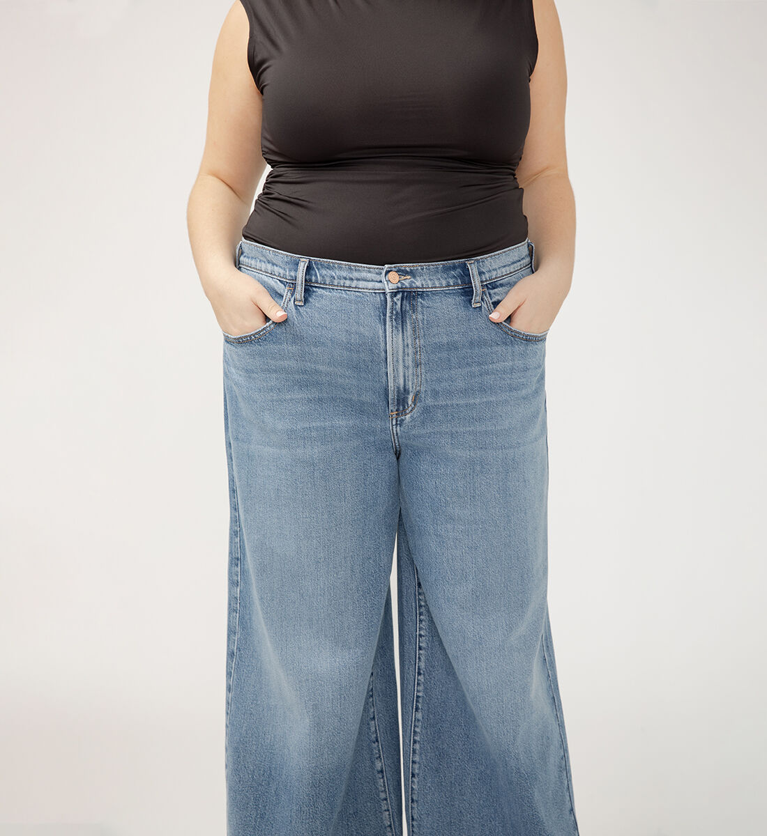 Buy Highly Desirable High Rise Ultra Wide Leg Jeans Plus