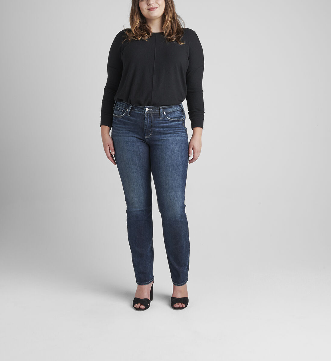 Most Wanted Mid Rise Straight Leg Jeans Plus Size Front