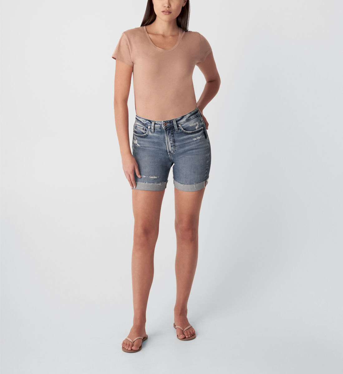 Buy Sure Thing High Rise Long Short for USD 59.00 Silver Jeans
