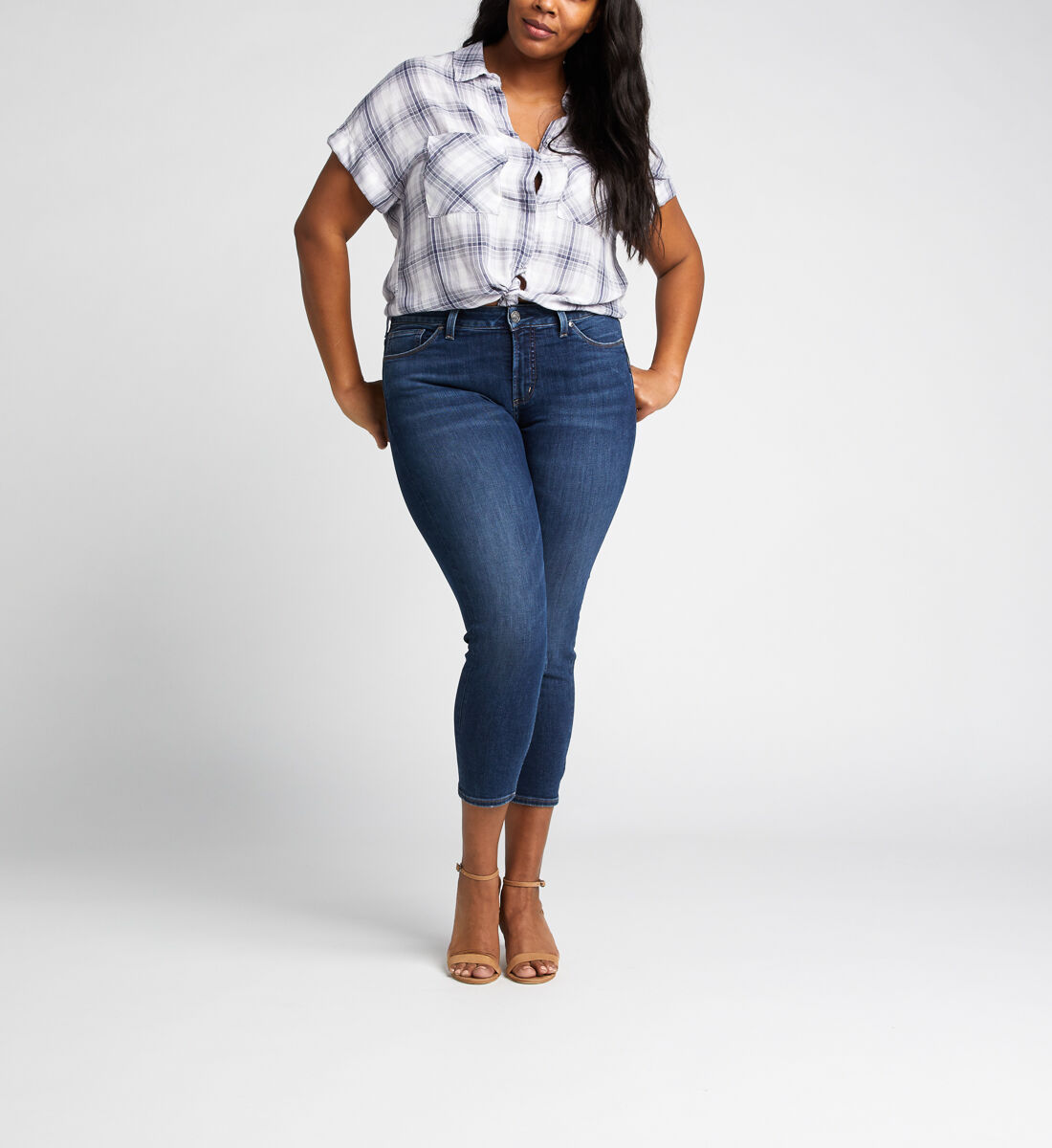 Plus size top cropped skinny jeans