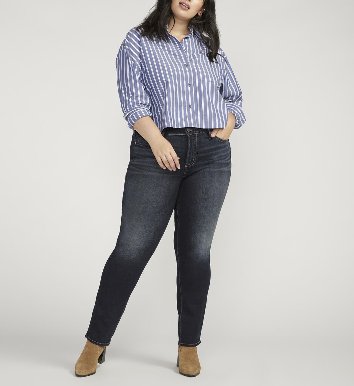 Suki Mid Rise Straight Leg Jeans Plus Size, , hi-res image number 0