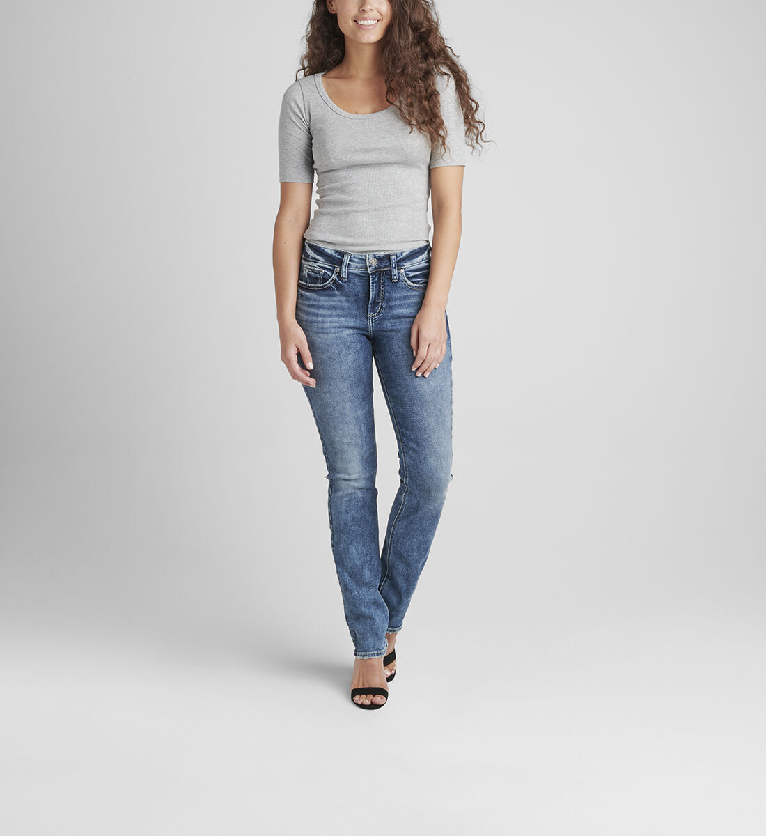 Womens mid rise outlet straight leg jeans