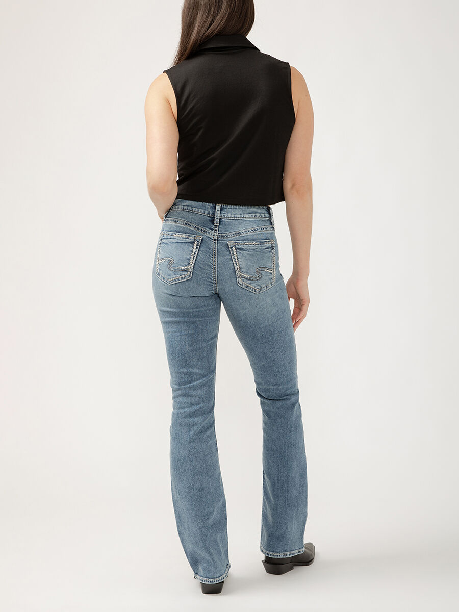 Buy Suki Mid Rise Slim Bootcut Jeans for USD 57.00 | Silver