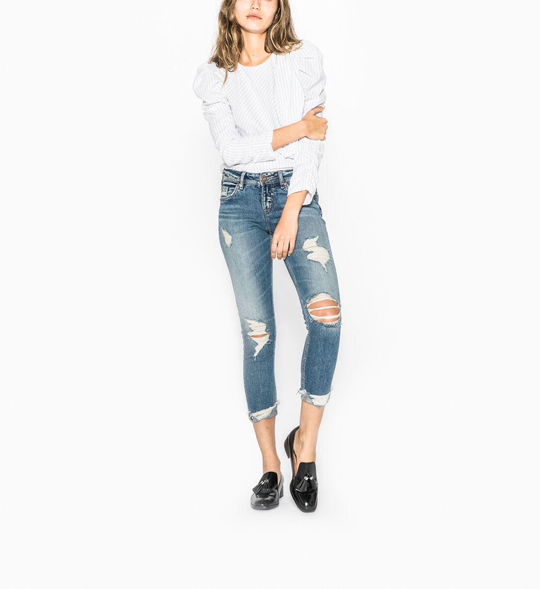 Silver jeans suki skinny crop on sale