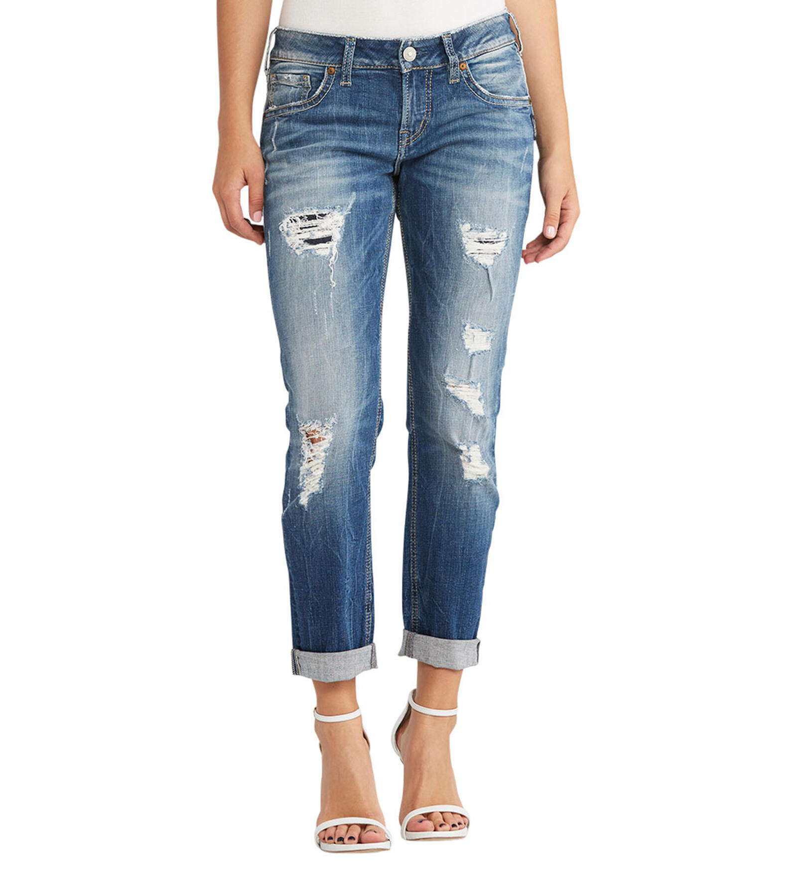 Buy Sam Boyfriend Mid Rise Slim Leg Jeans for USD 104.00 | Silver Jeans US  New