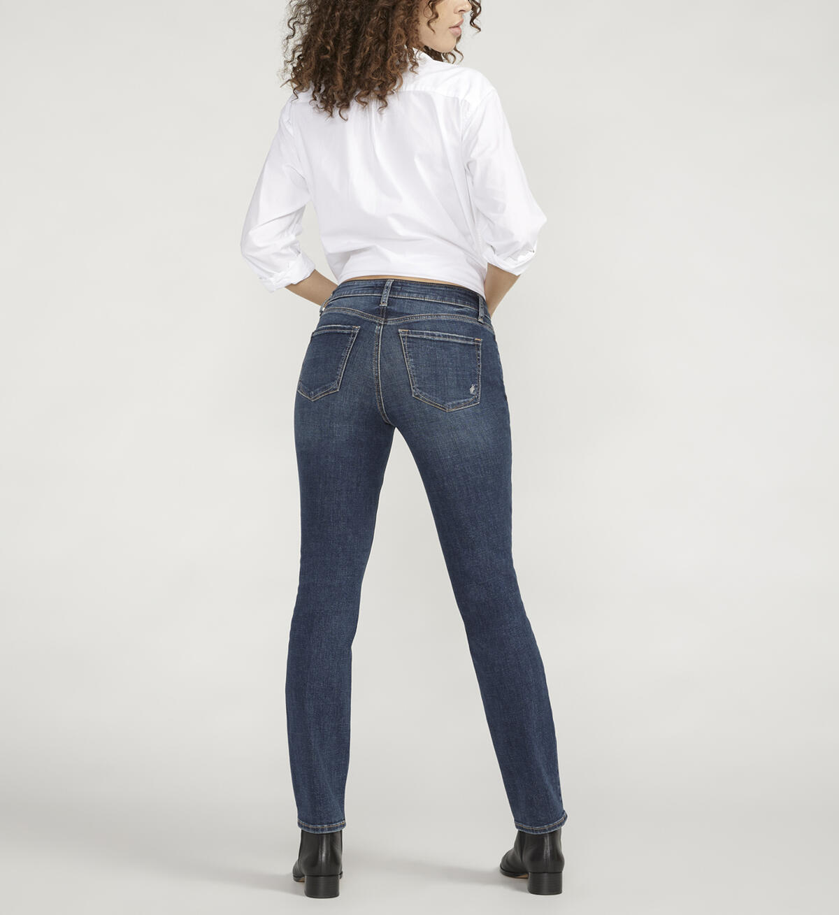 Elyse Mid Rise Straight Leg Jeans, Indigo, hi-res image number 1