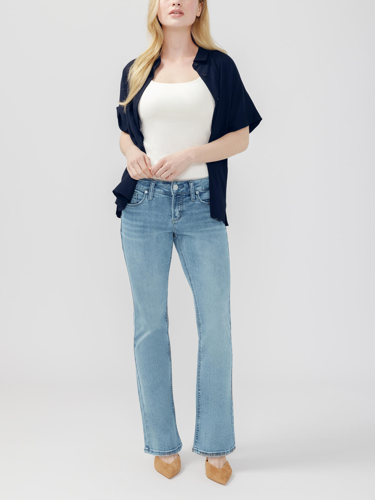Elyse Slim Bootcut Jeans Petite image number 0