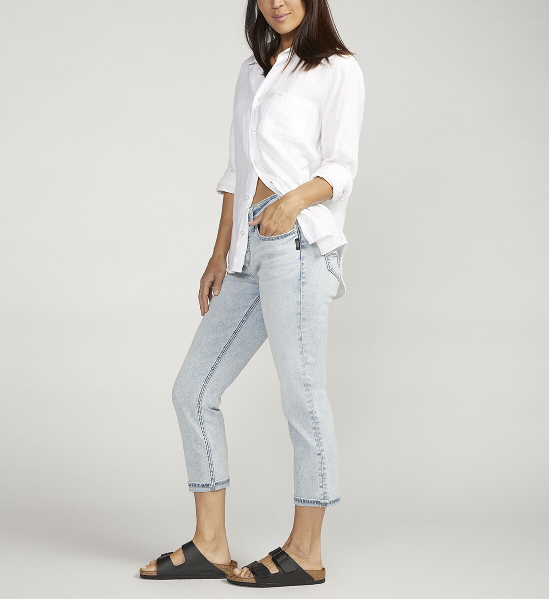 Silver jeans elyse capri online