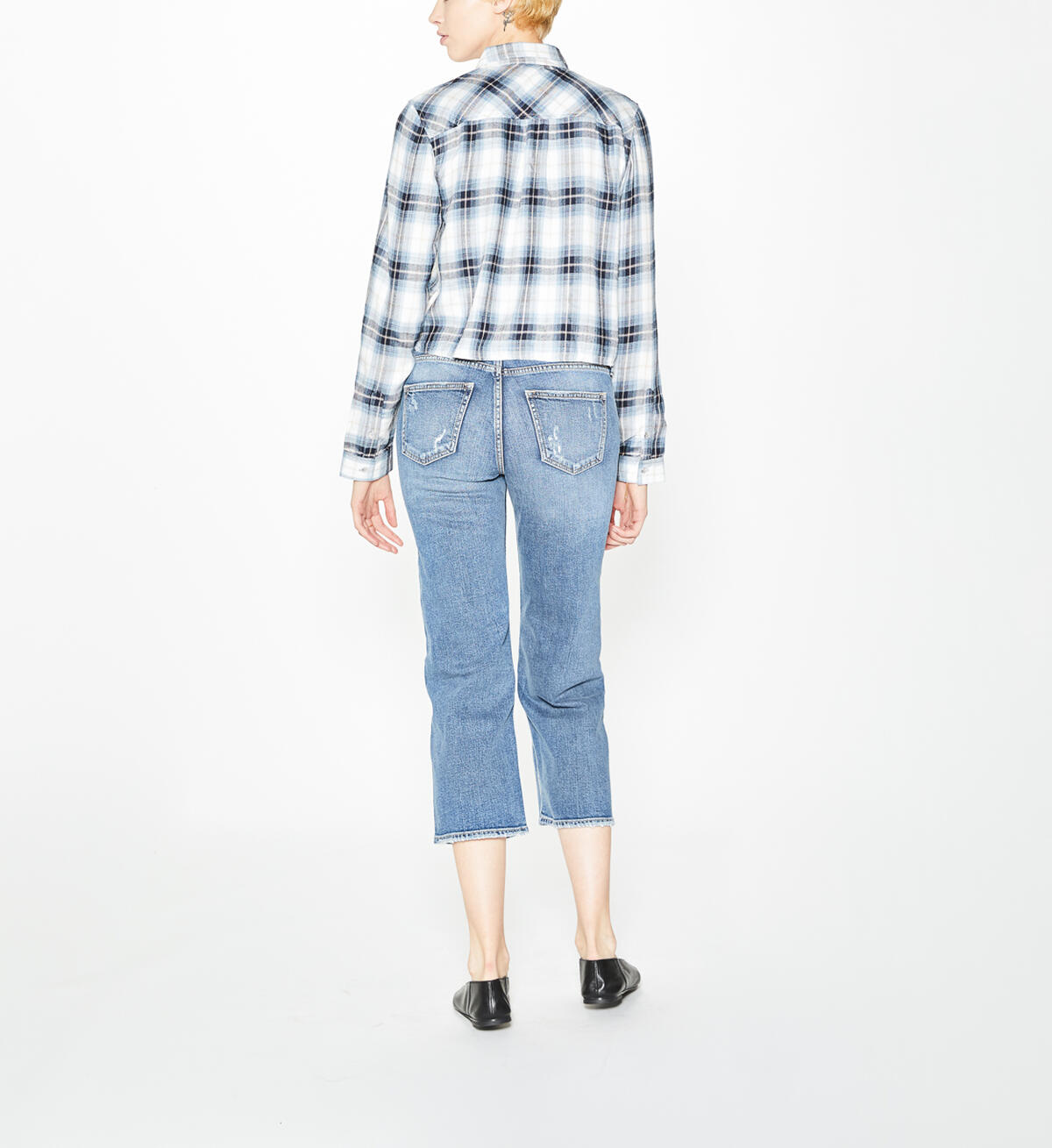 Wide Leg Crop High Rise Dark Wash, , hi-res image number 1