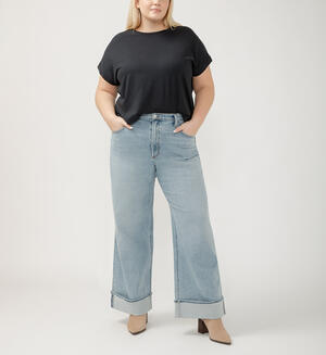 Highly Desirable High Rise Wide Leg Jeans Plus Size