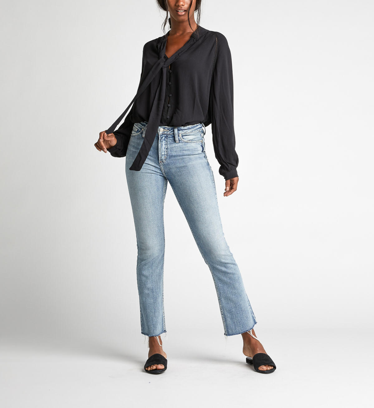 Salma Pussy-Bow Embroidered Blouse, , hi-res image number 1