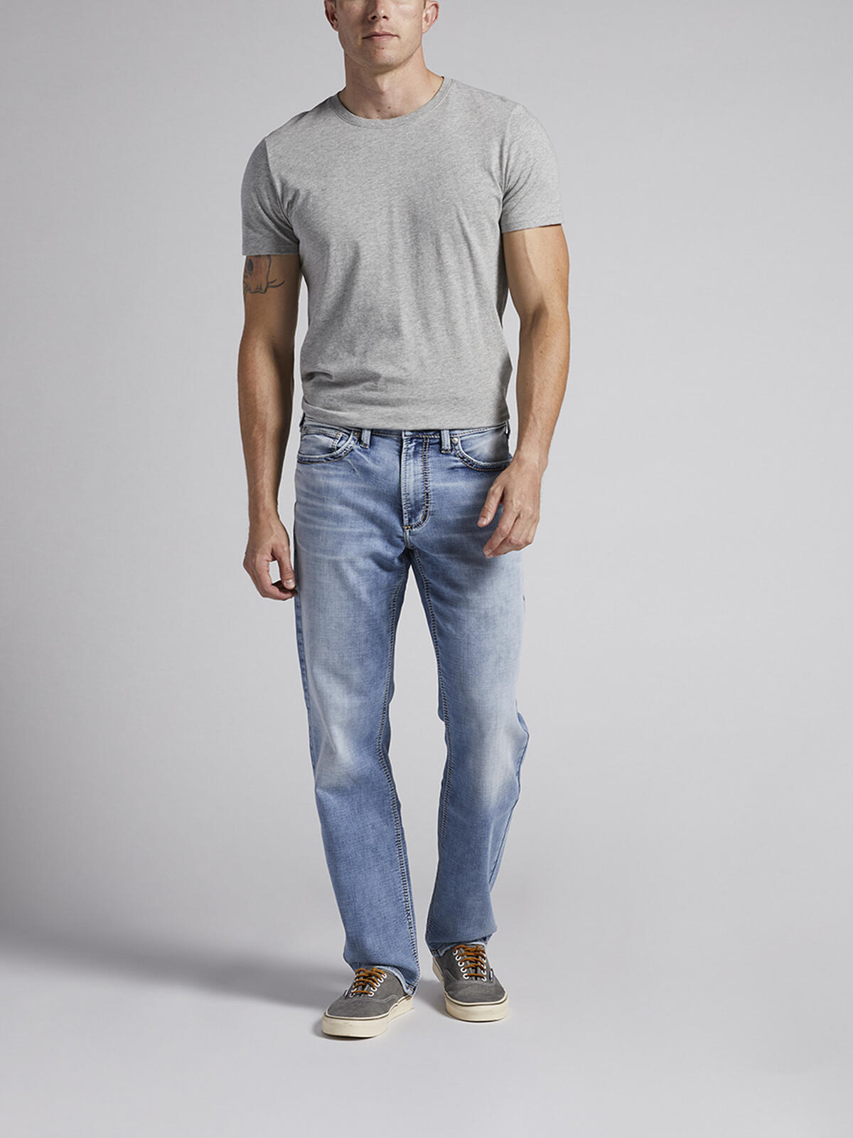 Eddie Athletic Fit Tapered Leg Jeans, Indigo, hi-res image number 0