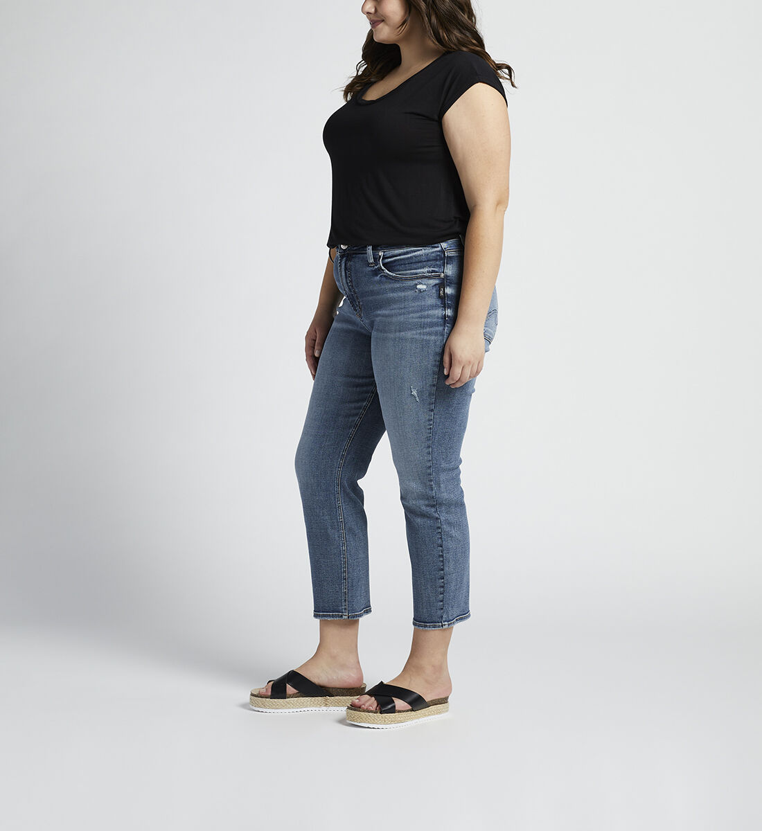 Avery High Rise Straight Crop Jeans Plus Size Side