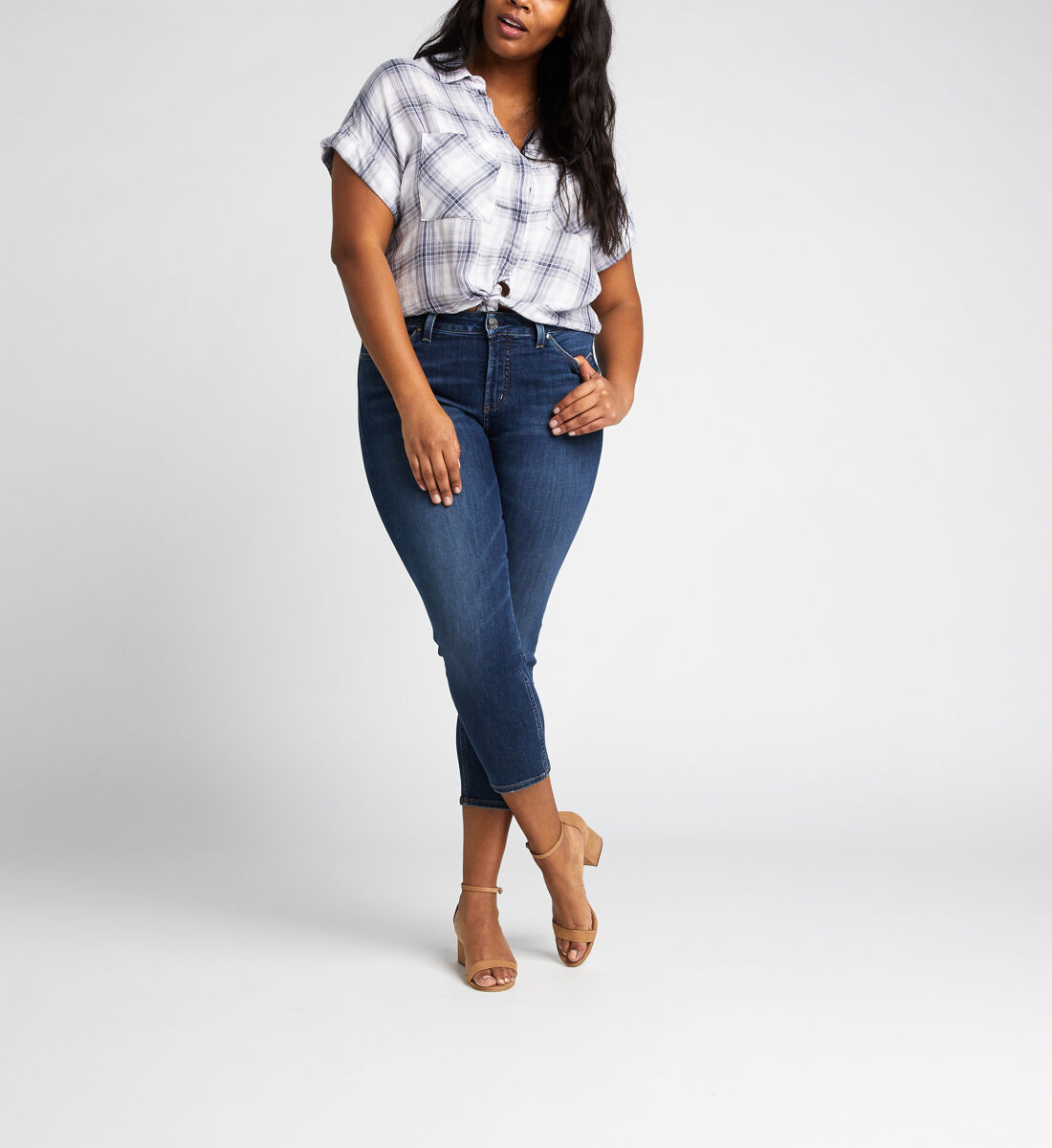 Plus size cropped skinny jeans cheap