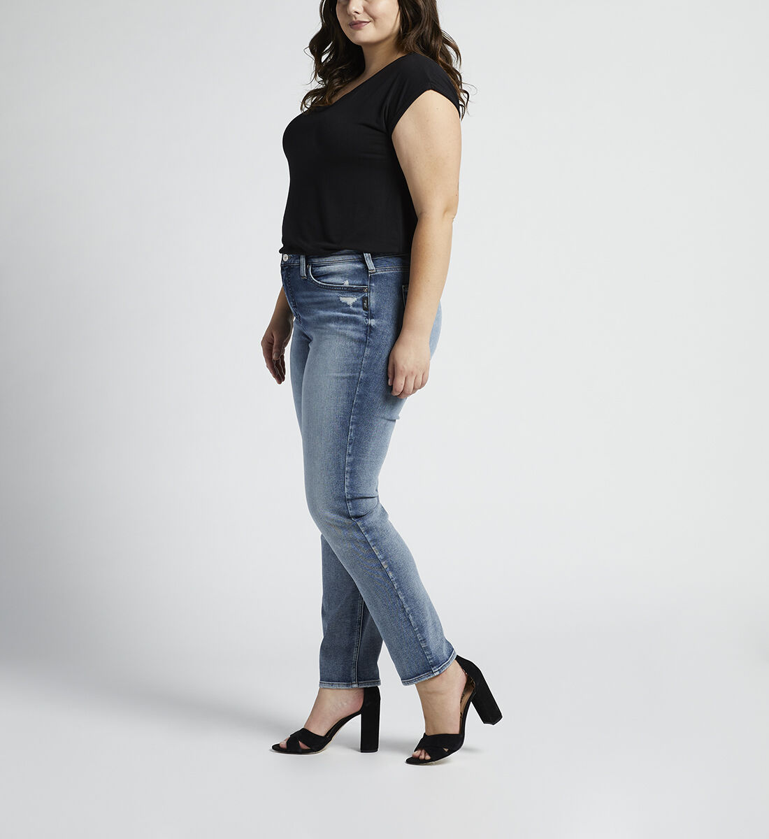 Most Wanted Mid Rise Straight Leg Jeans Plus Size Side