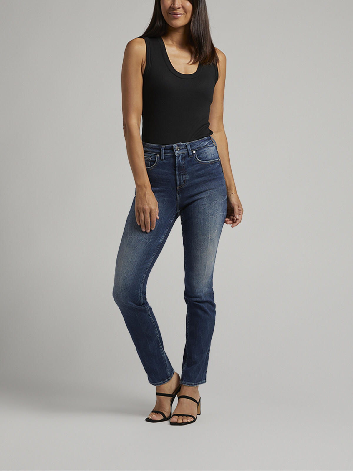 Infinite Fit High Rise Straight Leg Jeans, Indigo, hi-res image number 0