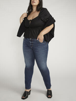 Elyse Mid Rise Straight Leg Jeans Plus Size