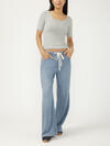 Wide Leg Drawstring Beach Jeans image number 0